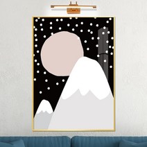 보고아트 북유럽 아이방 그림 카페 오피스텔 그림 거실 인테리어 액자, [1] 밤하늘에 핑크 보름달