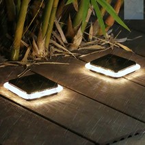 SOCEAN 사각 자연광 산책로 정원 잔디 바닥 조명 직부등 웜2EA 베란다 벽부착 조명 마당 솔라 라이트 실외 외부 바닥등 태양열 채광 LED 루프탑 옥상 담벼락 조경 방수 전구 현관 정원 외등 태양광 쏠라 전등 난간 경관