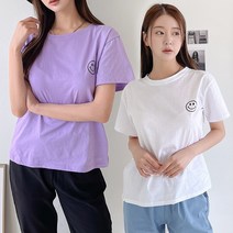 주디앤 여성 미니 스마일마크 반팔 티셔츠 2P