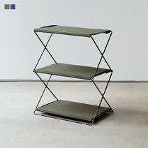 접이식수납장 캠핑수납 캠핑접이식선반 간편접이식선반 휴대용선반, 3단  아미 그린