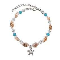 보헤미안 다채로운 씨앗 비즈 여성을위한 쉘 Anklets 여름 오션 비치 발목 팔찌 발 다리 boho 쥬얼리