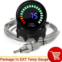 누수탐지 디지털 압력게이지 타이어 자동차 오토바이 자전거 hd 52mm 디지털 20 led 부스트 바 psi 진공 물 오일 온도 오일 프레스 전압계 afr ext egt, 외부 온도 게이지