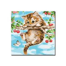 DIY캔버스페인팅 명화그리기 유화 세트 그림 해바라기 액자, E61_베이비캣