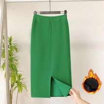 MOSAIRATION겨울 니트 스커트 도톰 니트 스커트 여성 겨울 힙이 날씬해 보이는 트임 니트 롱스커트