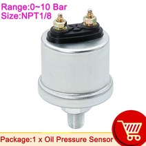 1pc 자동 엔진 오일 압력 센서 0-10Bar 스레드 M10 NPT1/8 12V 24V 차량 경보 경고 게이지 송신기, 02 NPT1-8 10BAR