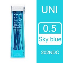 일본 Uni Nano Dia 컬러 기계식 연필 리드 리필 0.5mm 필기 용품 0.5-202NDC 문구, 08 Sky Blue