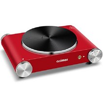 핫 플레이트 CUSIMAX 1800W 더블 버너, 레드, 단일 버너