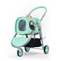 고양이 이동창 유모차 캐리어 개모차 케이지 애견이동가방, 페어리 그린