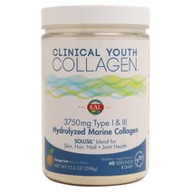 Kal 클리니컬 유스 콜라겐 5000mg 타입 1 & 3, 298g, 1개