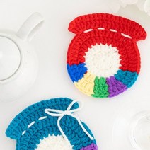 [바보사랑] 복주머니 티코스터만들기 코바늘뜨기 손뜨개diy, 상세 설명 참조