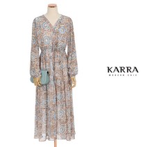 [카라] KARRA (77까지)타일나염긴팔쉬폰원피스_KB1FOP006Q