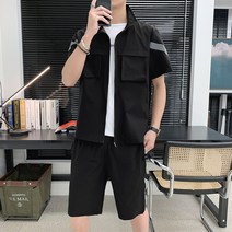 반팔반바지세트 여름옷 트렌드 반팔셔츠 남자 코디 카고 건달 멋진 뚱뚱한 편 고등학교 중학교 대학생 2304183810