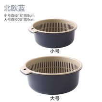 볼바구니주방 더블레이어 식기세척대 비닐 물빠짐 누분 타오 쌀 신기 야채 블루 채반 가정용 세탁 그릇 접시 4110356378, 노르딕 블루 1빅 1숏 4투피스