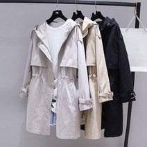 알리팡(Alipang) 여성 사파리 자켓 캐쥬얼 후드자켓 봄 가을 간절기 트렌치 재킷 야상