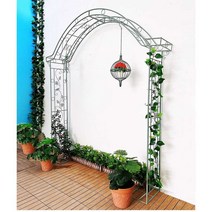 장미넝쿨지지대 화단 오이 덩굴시렁 대문 철제 능소화, 화이트 150x30x 240CM