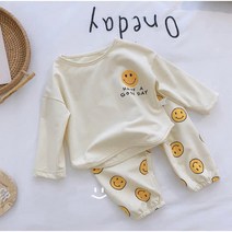 남아 여아 유아동 스마일 애기 데일리 봄코디 가을 긴팔 아기옷 티셔츠 바지 상하복 세트 실내복 외출복 등원룩 돌 옷