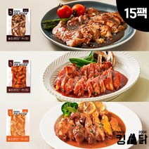 킹닭 껍질없는 한입 닭다리살 200g x 15팩 통닭다리살 통다리살 식단관리 닭다리 순살 슬라이스, 혼합구성(갈비5+숯불5+로제5), 15개