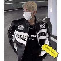 couyor 오토바이자켓 바이크자켓 아메리칸 자수 라이더 자켓 남녀 봄가을 빈티지 스트리트 커플 레이싱복, 블랙(면-자수)