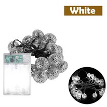 코튼볼 조명 무드등 LED 라이트 스트링 USB 파워 홀아웃 모로코 볼스 라이트 장식, 06 Battery box
