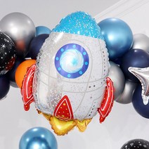 로켓 은박 풍선 로케트 우주 홈 파티 호일 남아 생일파티 어린이집 생일 장식, 로켓 풍선