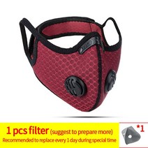 CoolChange 스포츠 페이스 마스크 PM2.5 오염 방지 러닝 트레이닝 보호 더스트 마스크 활성탄 필터 자전거 사이클링 마스크, 1Mask with 1filter_25