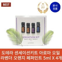 도테라 오일 센세이션키트 아로마 오일 라벤더 오렌지 페퍼민트 5ml X 4개, 아로마 오일 5ml X 4개