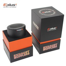 EPLUS-자동차 매트 탄소 섬유 머플러 팁 배기 시스템 파이프 노즐 범용 압착 스테인레스 실버 Akrapovic