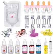 DASA_N 촉촉 DIY 립글로스 만들기 키트 젤 튜브 베이스 안료 파우더 글리터 에센스 오일 100ml, 옵션6 DIY006, 1개