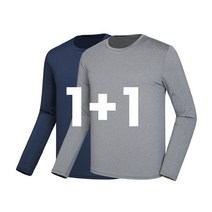 1+1나인앤나인 시원한 기능성 냉감 스판 라운드 긴팔티셔츠 1+1판매이벤트