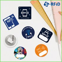 S-RFID NFC 태그 스티커 칩 라벨 카드 인쇄 제작, 1개, 14.원형 NFC 투명 스티커 태그(No.110)