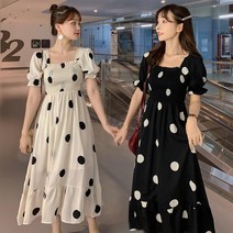 녕동 여름 여성의류 여성 도트 브이넥 원피스 여름 시폰 롱원피스 +사은품