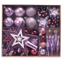 크리스마스 트리장식구슬세트 58개, 퍼플