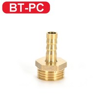 황동 파이프 피팅 6mm 8mm 10mm 호스 바브 테일 1/8 quot1/4quot 3/8 quot1/2quot 3/4 quot1quot BSP 남성 커넥터 조인트 구리 커플러, [01] BTPC, [02] 8MM, [01] 1/8