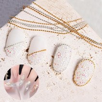 네일아트 슬림 네일 체인 0.6 / 0.8mm 볼 줄, 1개, 체인85.쥬얼리0.8실버