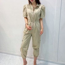 여름 퍼프 반팔 아노락 스트링 점프수트