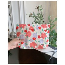 쏠쏠 빅플라워 화장품 파우치 여행용 미니 가방, 쏠쏠 레드, 1개