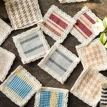 [바보사랑] 패턴 레이스 패브릭 컵받침(랜덤발송) -꾸미까, 단품