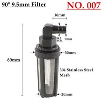 10 종류 8 ~ 14mm 호스 파이프 필터 세차 가든 관개 스프레이 어 펌프 네트 스트레이너 스테인레스 스틸 메, 07 NO.007_02 3pcs