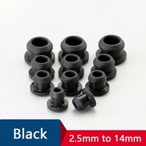 블랙/그레이/클리어/화이트 실리콘 고무 스냅 온 홀 플러그 10 개 2.5mm ~ 14mm 블랭킹 엔드 캡 씰 스토퍼, 01 Black_04 4mm