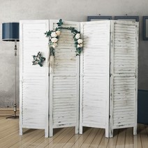 가정용 빈티지 파티션 라탄 공간분리 원목 칸막이 가림막 인테리어, 올드 화이트 220 하이 45 와이드