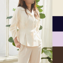 시그니쳐 쥬얼버튼 페플럼 자켓블라우스
