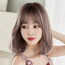 같은 생각 여성 가발 패션 전체가발, 애쉬핑크, 1개