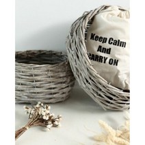 철사로 튼튼히 엮은 나무 소품정리함 라탄바구니 3종 정리박스, 3개 세트