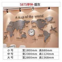 세계지도 시계 소품 사무실 데코 아크릴 종이 디자인, 애쉬 (시계 포함)