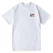핫코드 남성용 국내생산 오버핏 프린팅 프린팅 기본 티셔츠 면티 USA 남녀공용 여름 옷 3컬러 ADS371 반팔티