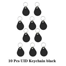 NFC 복사 RFID 액세스 제어 배지 NFC 스마트 칩 0 블록 재기록 가능 키 Fob 13.56MHZ 1K 태그 피스, 07 10PCS-UIDK-Black