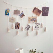 퍼니모어 우드 포토 사진걸이 태피스트리 벽장식 월행잉 드림캐쳐, 와이드 마크라메 사진걸이
