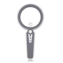 원시 책 돋보기 렌즈 부모님 복지센터 10x hd 손 3 조명 모드 12 led 독서, 회색 흰색