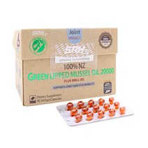 SPH 뉴질랜드 초록홍합 20000mg 90캡슐 x4 무릎연골에좋은 초록입홍합 크릴오일함유, 4box