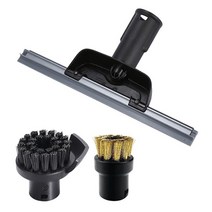 Karcher Sc2 Sc3 Sc4 Sc5 Ctk10 Ctk20 스팀 청소기 거울 용 창 노즐 스크레이퍼 원형 브러시 깨끗한 슬릿 수분, 2-검은색